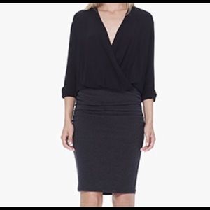 James Perse black and grey wrap dress (M)